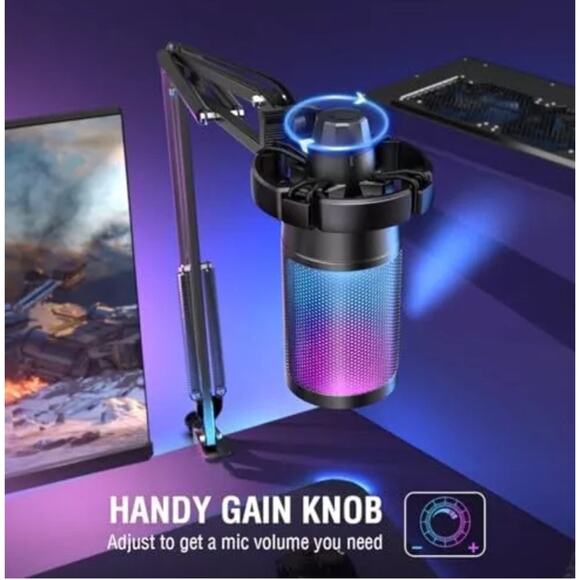 FIFINE PC USB Microphone Podcast Condenser Mic Boom Arm A6T - BLACK - Picture 5 of 5